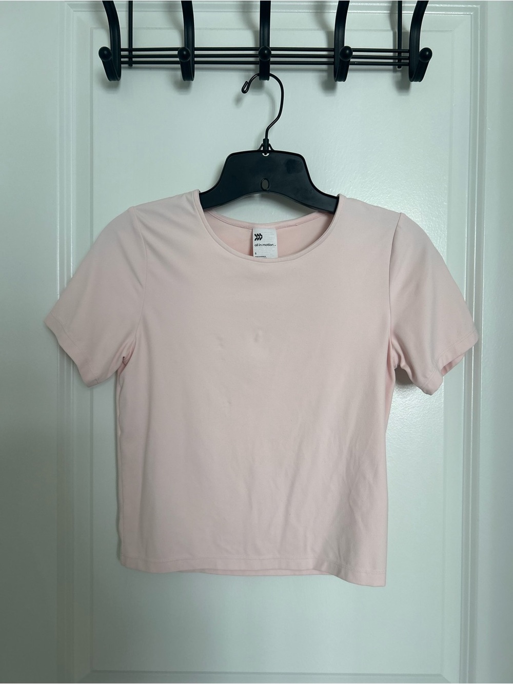 All In Motion Everyday Soft Cropped Short Sleeve T-shirt Light Pink Size Small